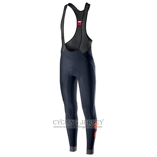 2019 Cycling Jersey Castelli Tras Black Silver Long Sleeve And Bib Tight